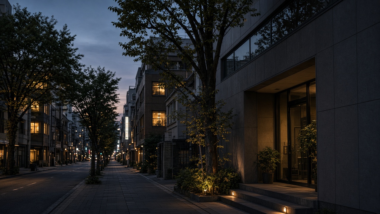 夕暮れの大阪・西区の街並み
